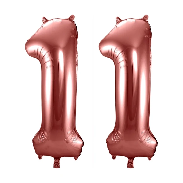 Folieballon 11 jaar brons 86cm