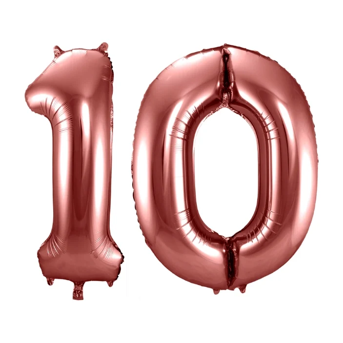 Folieballon 10 jaar brons 86cm