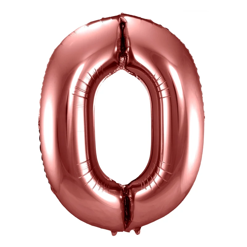 Folieballon cijfer 0 brons 86cm