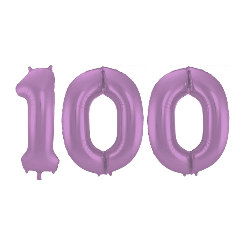 Folieballon 100 jaar metallic paars 86cm