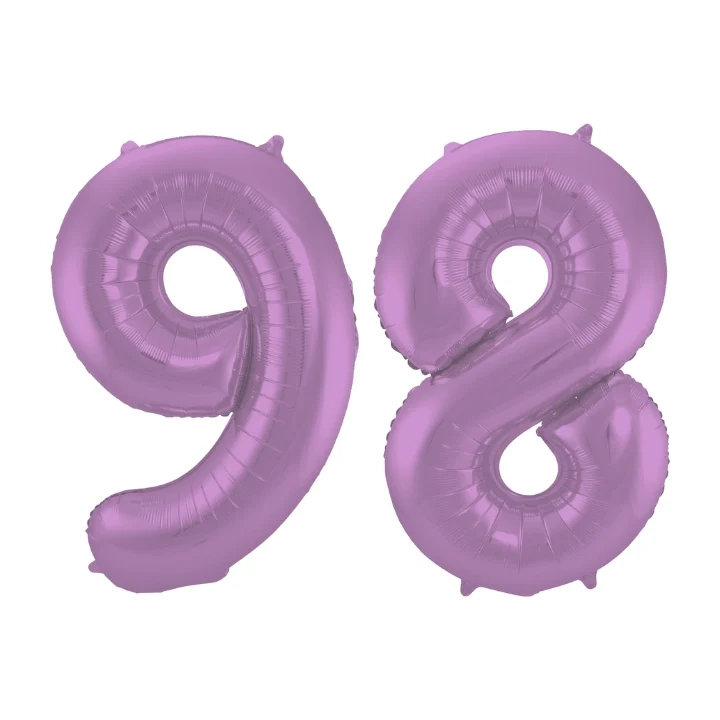Folieballon 98 jaar metallic paars 86cm
