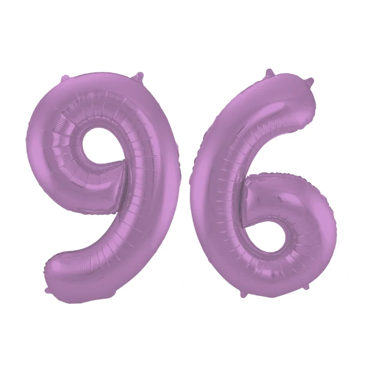 Folieballon 96 jaar metallic paars 86cm