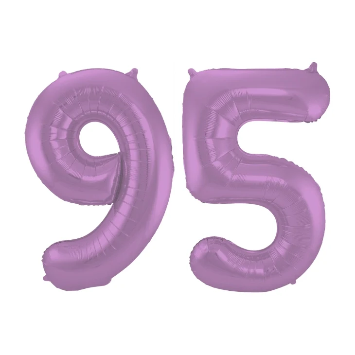 Folieballon 95 jaar metallic paars 86cm