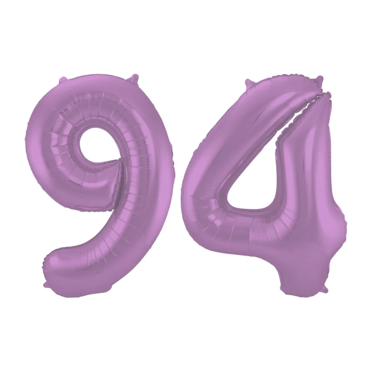 Folieballon 94 jaar metallic paars 86cm