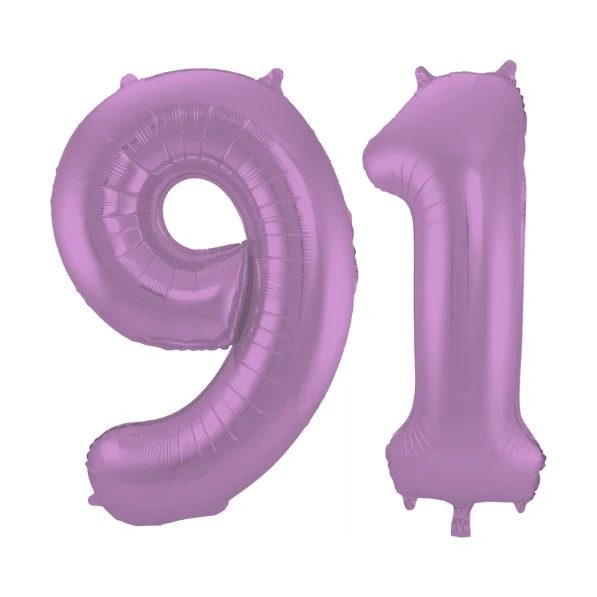Folieballon 91 jaar metallic paars 86cm