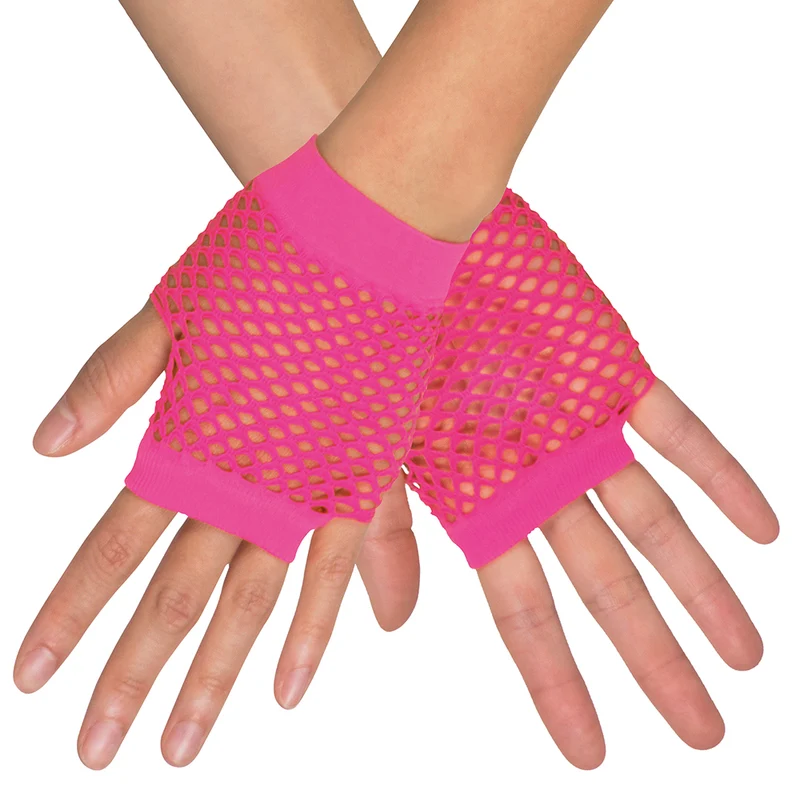 Handschoenen pols New York neon roze