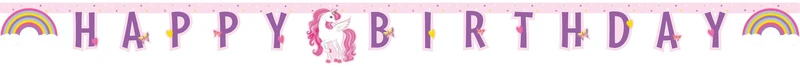 Letterbanner Happy Birthday Magic Unicorn (2m)