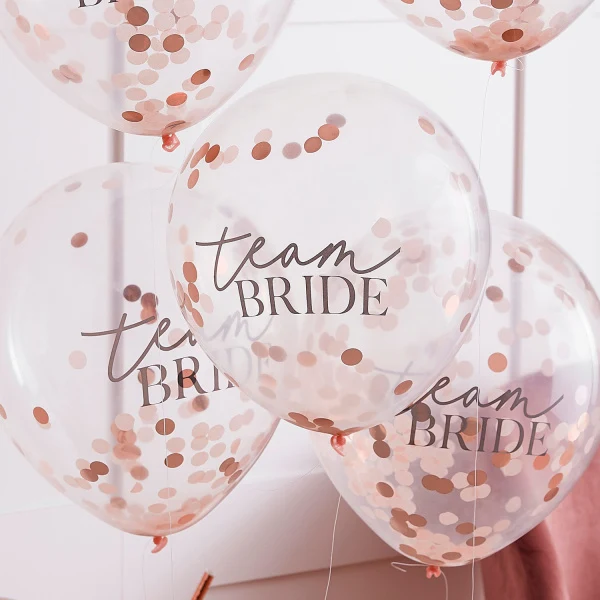 Vrijgezellenfeest 'Team Bride' Confetti Ballonnen (5st)