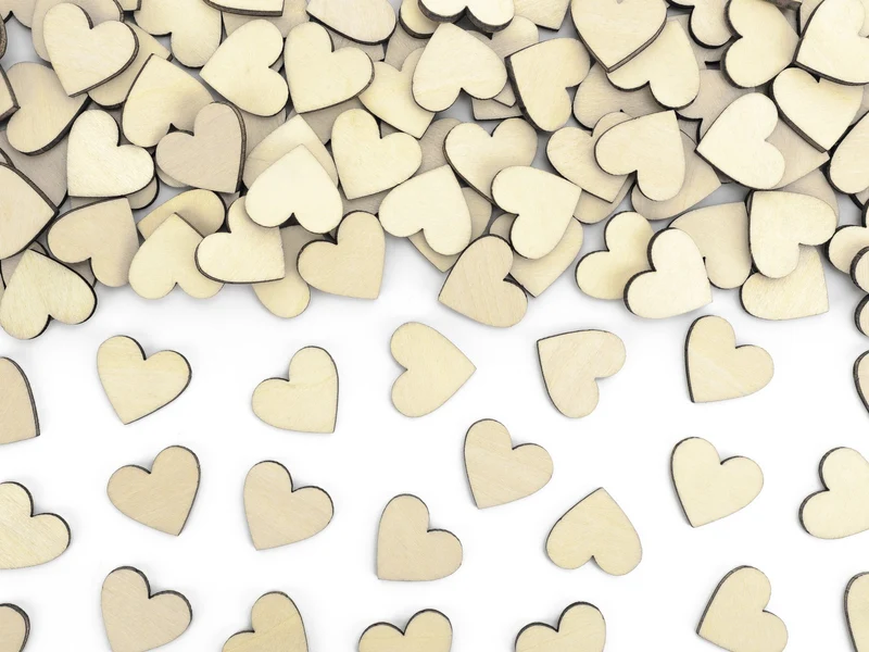 Houten Confetti Hartjes (50st)