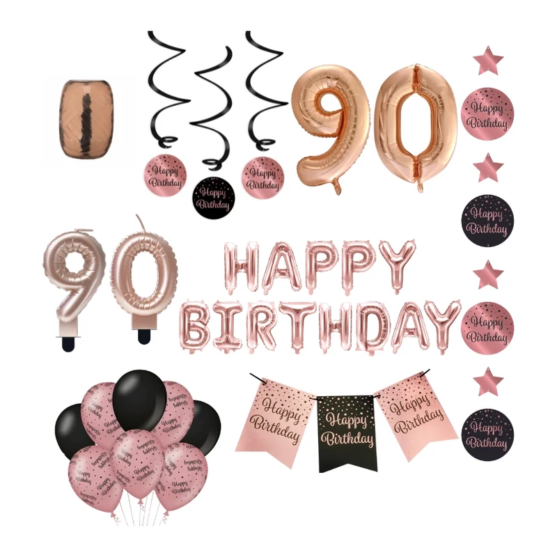90 jaar Verjaardag Versiering Pakket Rose Gold