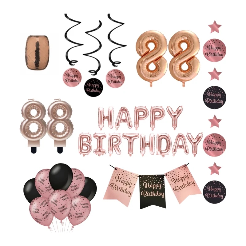 88 jaar Verjaardag Versiering Pakket Rose Gold