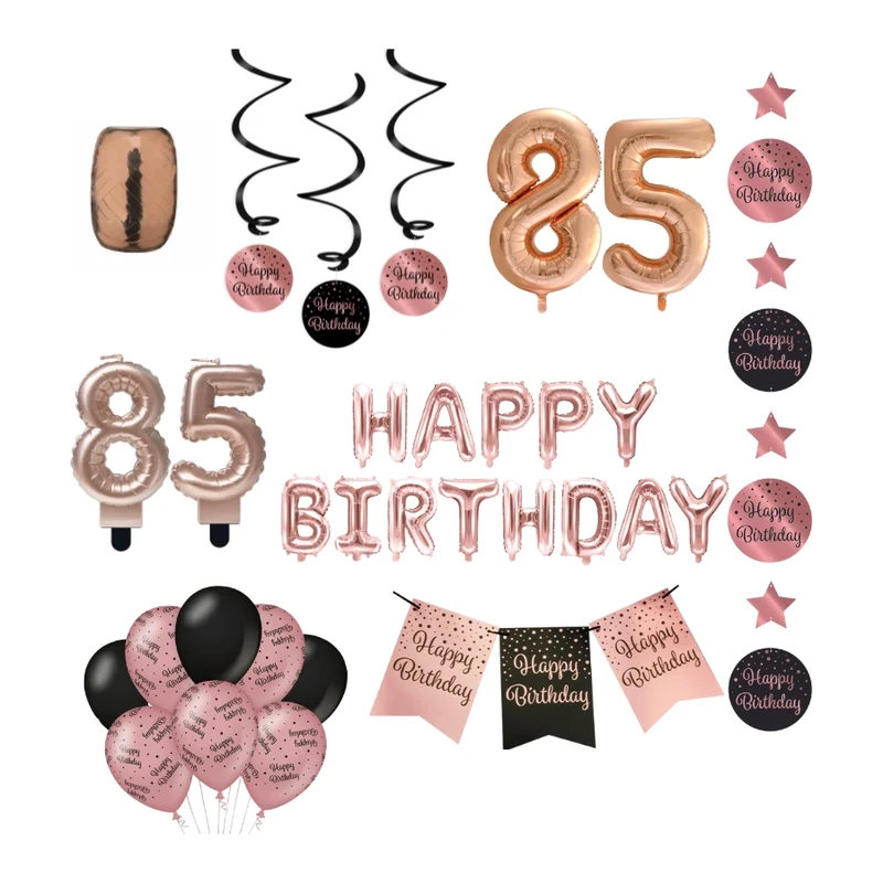 85 jaar Verjaardag Versiering Pakket Rose Gold