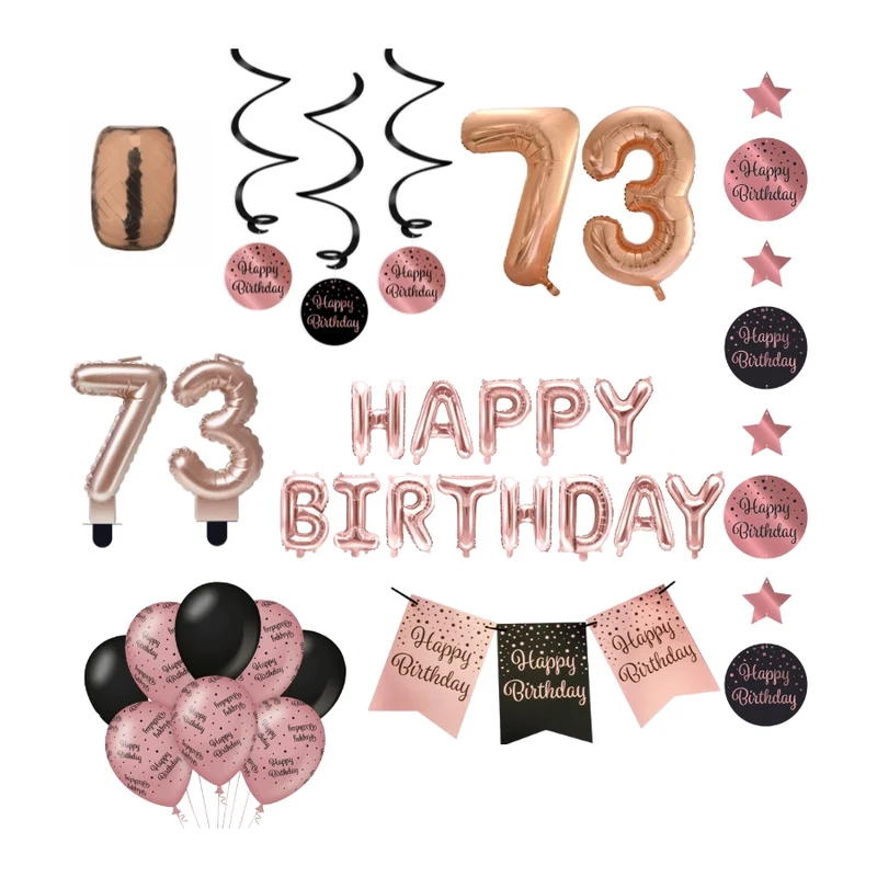 73 jaar Verjaardag Versiering Pakket Rose Gold