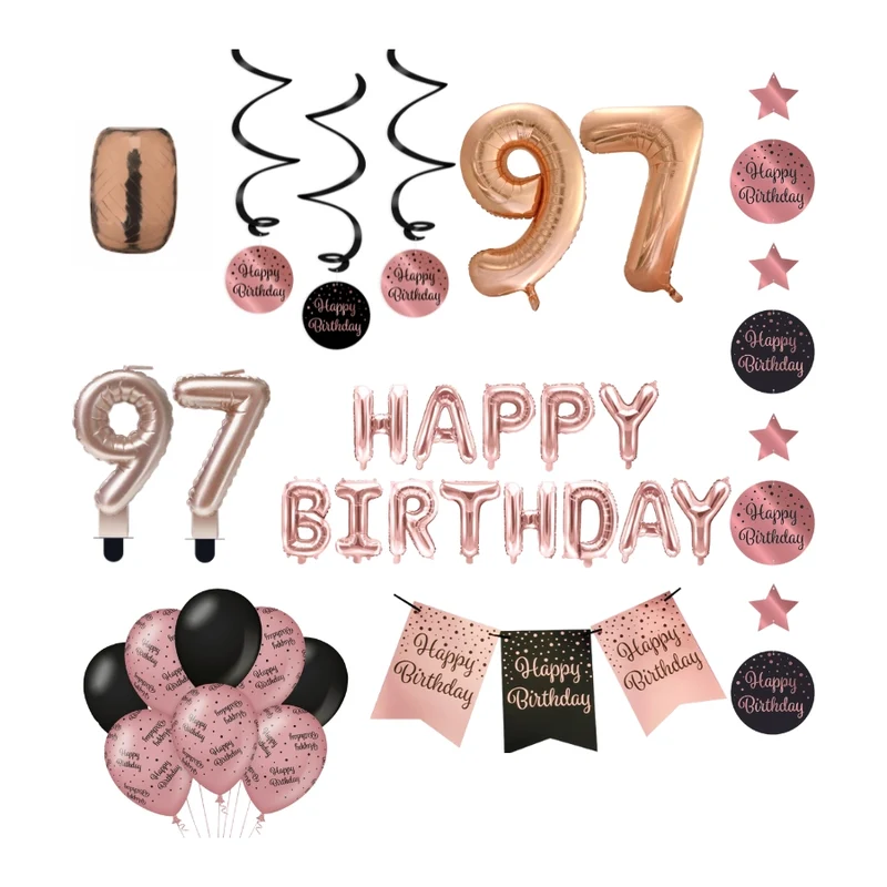 97 jaar Verjaardag Versiering Pakket Rose Gold