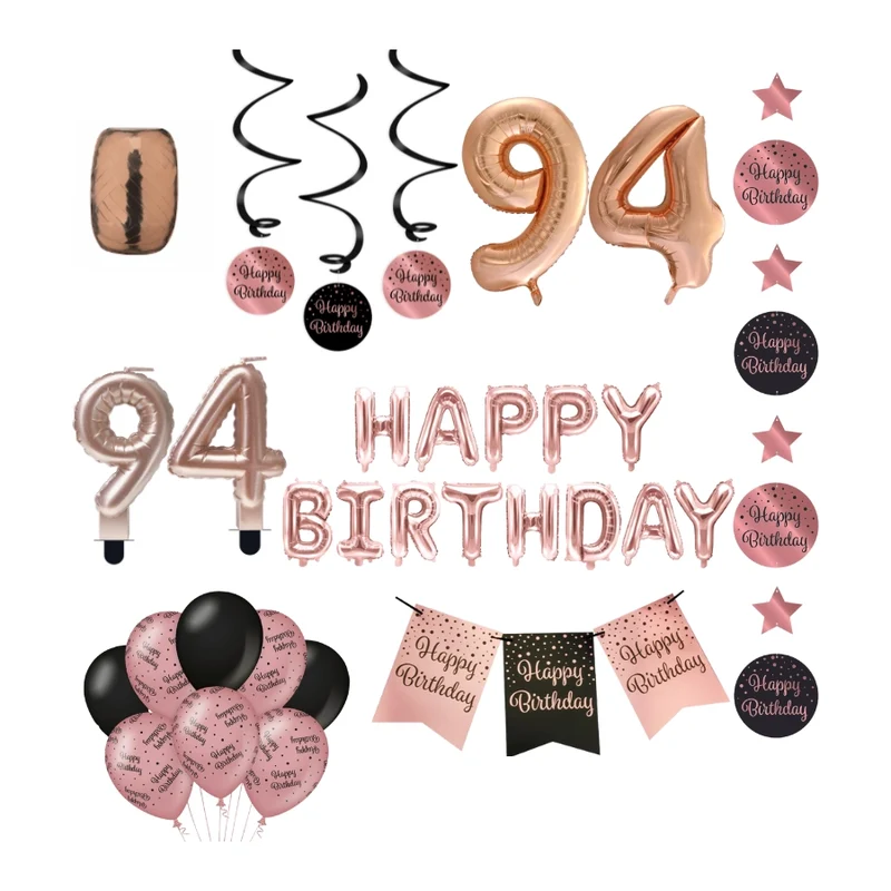 94 jaar Verjaardag Versiering Pakket Rose Gold