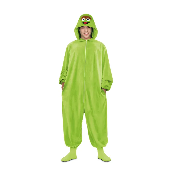 Oscar Sesamstraat Onesie Kostuum Volwassenen