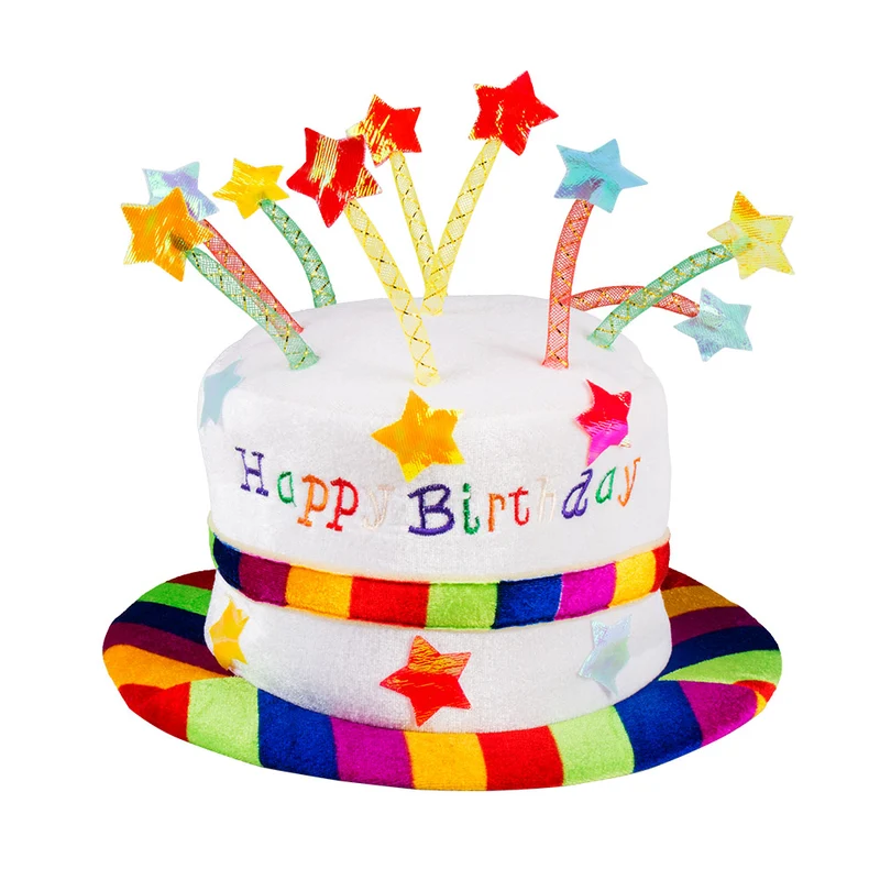 Hoed regenboog cake 'Happy Birthday'