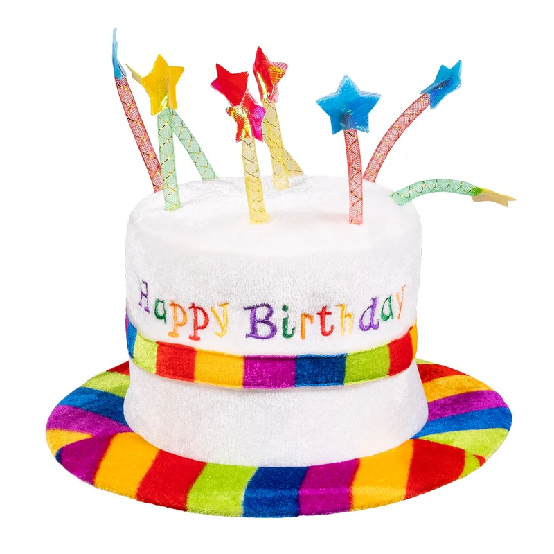Kinderhoed Rainbow cake 'Happy Birthday'