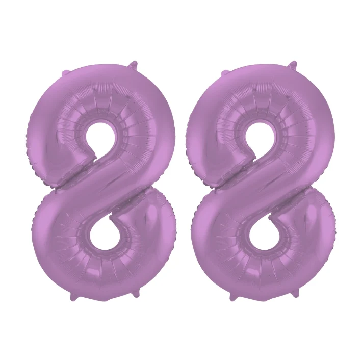 Folieballon 88 jaar metallic paars 86cm