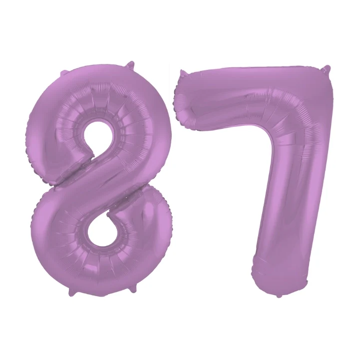 Folieballon 87 jaar metallic paars 86cm