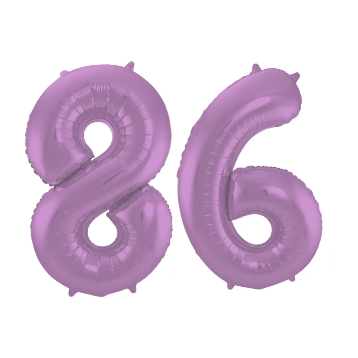 Folieballon 86 jaar metallic paars 86cm