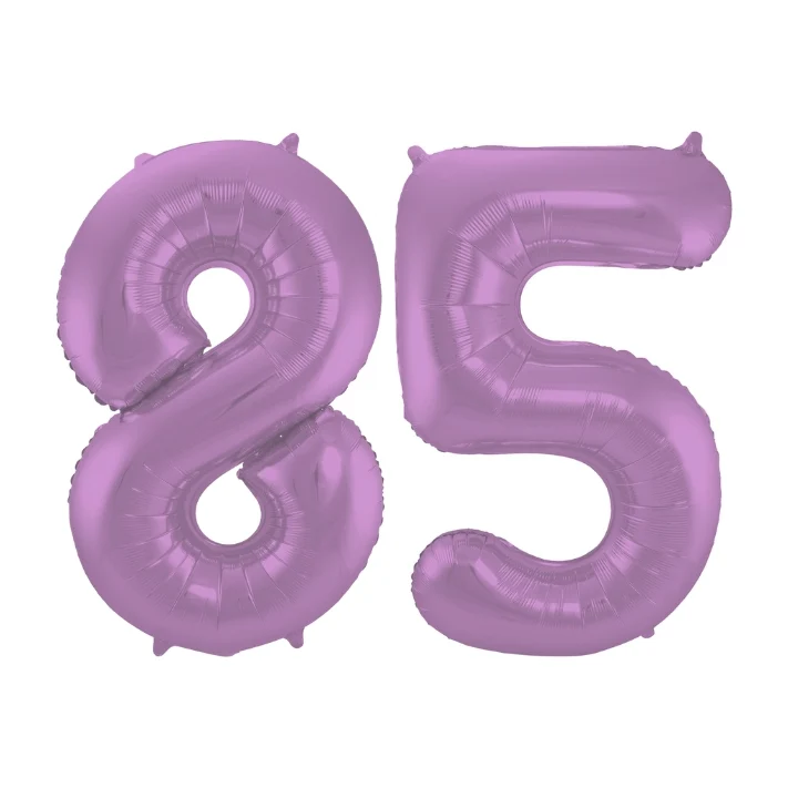 Folieballon 85 jaar metallic paars 86cm