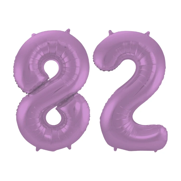 Folieballon 82 jaar metallic paars 86cm