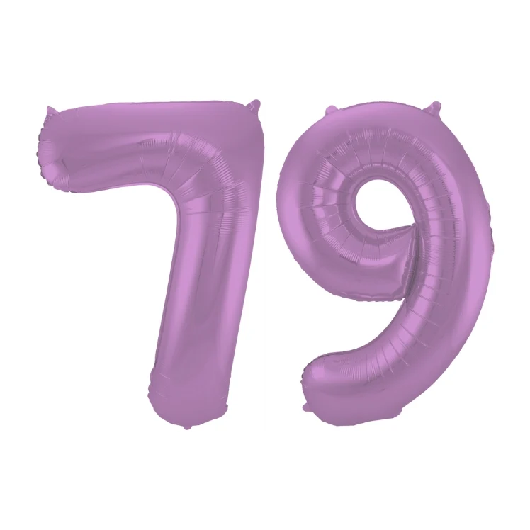 Folieballon 79 jaar metallic paars 86cm
