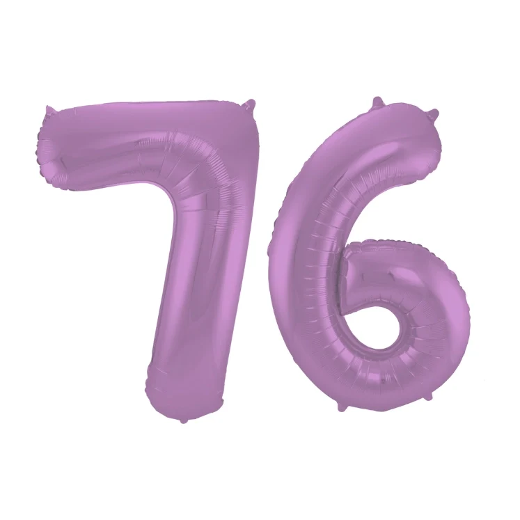 Folieballon 76 jaar metallic paars 86cm