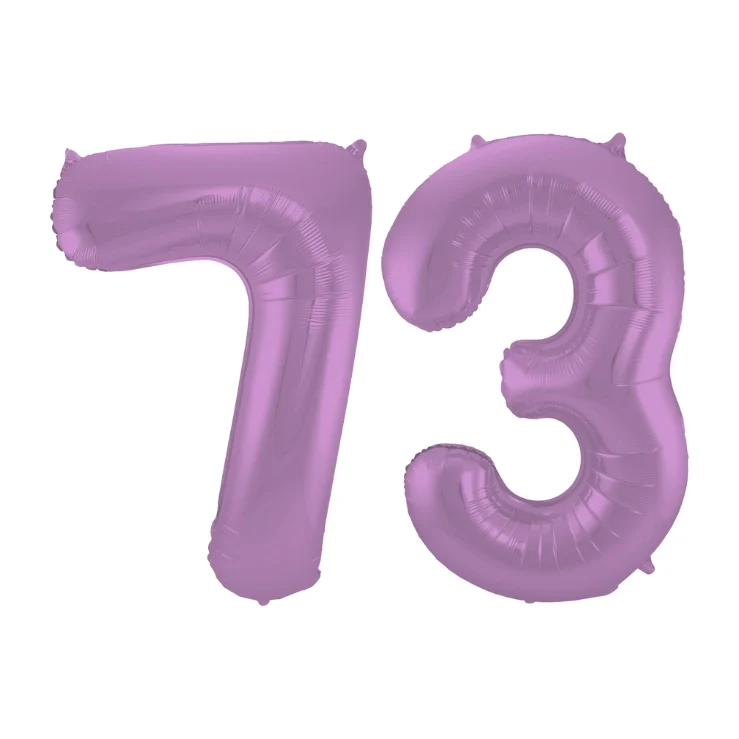 Folieballon 73 jaar metallic paars 86cm