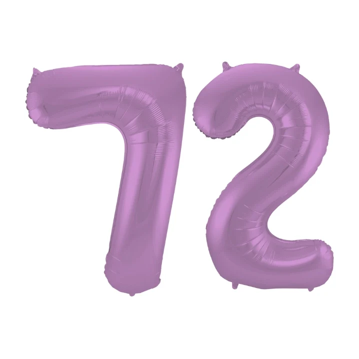 Folieballon 72 jaar metallic paars 86cm