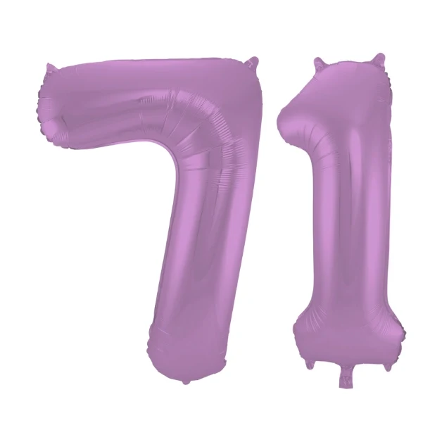 Folieballon 71 jaar metallic paars 86cm