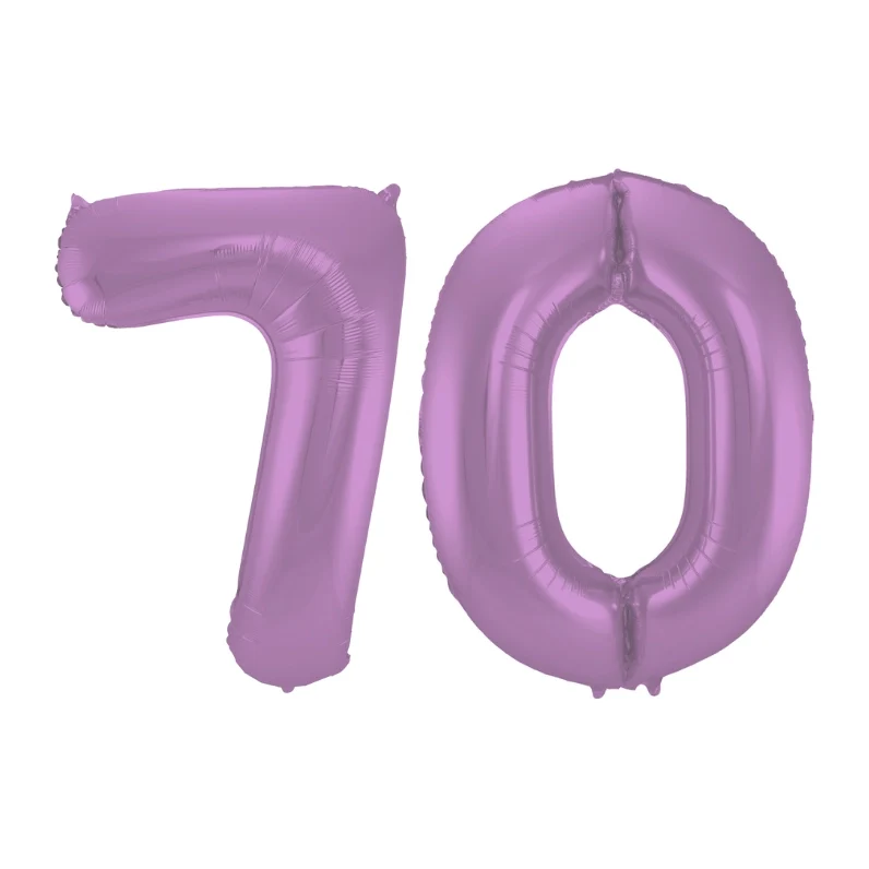 Folieballon 70 jaar metallic paars 86cm