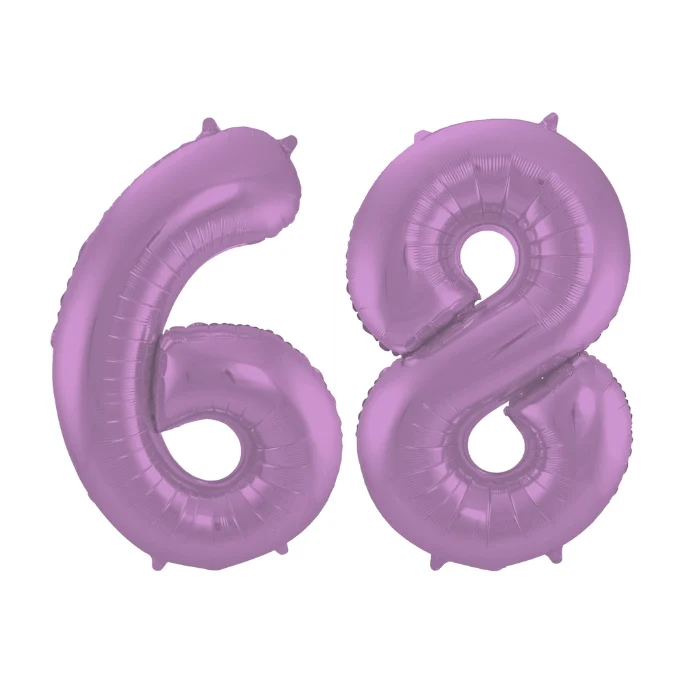 Folieballon 68 jaar metallic paars 86cm