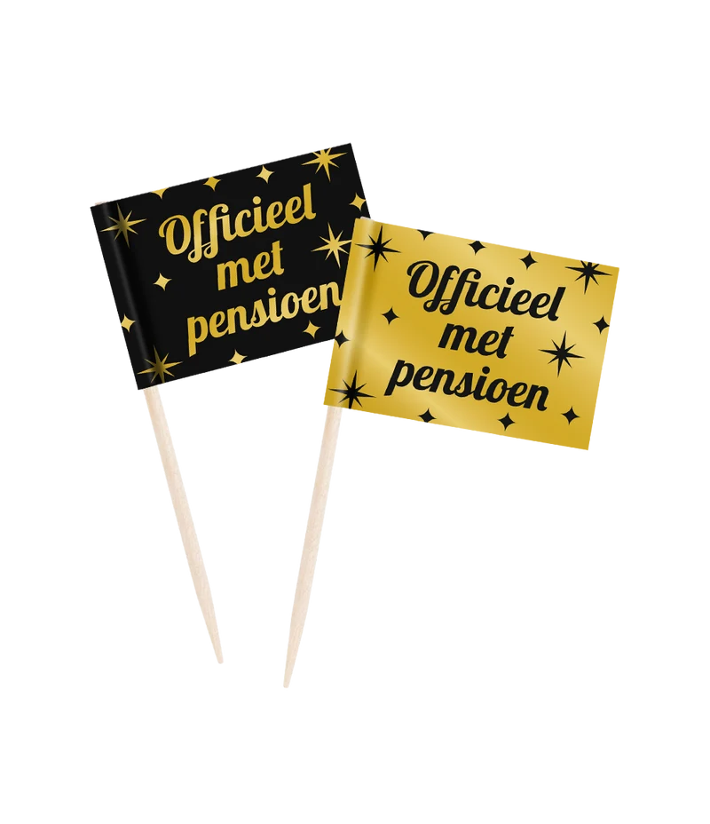 Classy Cocktail Prikkers Pensioen Zwart/Goud