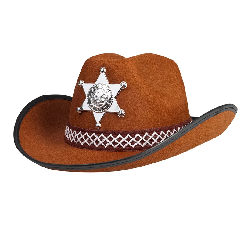 Cowboyhoed sheriff bruin kind
