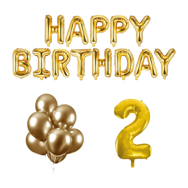 2 jaar Verjaardag Versiering Ballon Pakket Goud