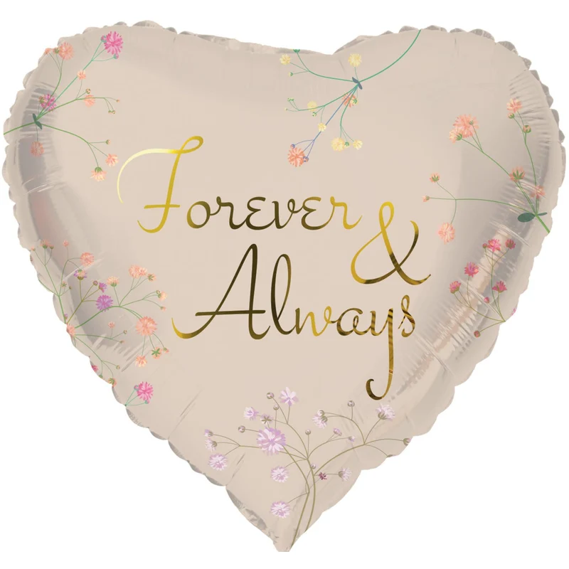 Folieballon 'Forever & Always' Hartvormig (45cm)