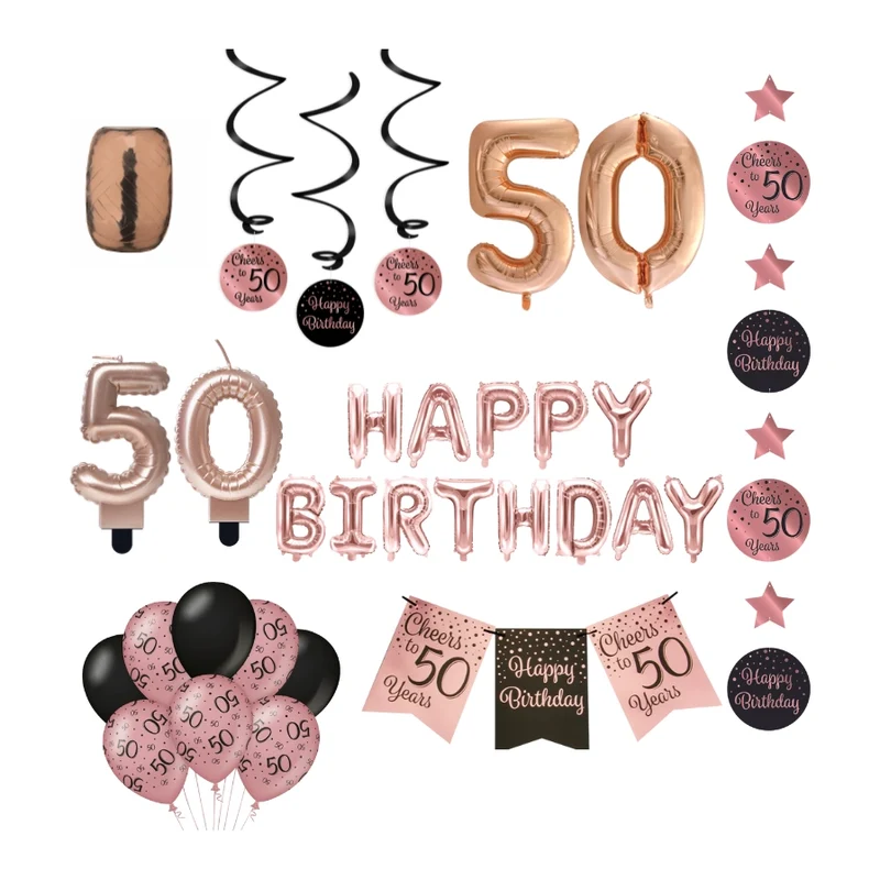 50 jaar Verjaardag Versiering Pakket Rose Gold