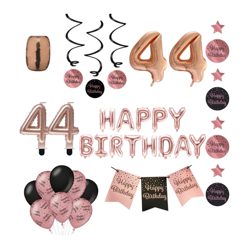 44 jaar Verjaardag Versiering Pakket Rose Gold