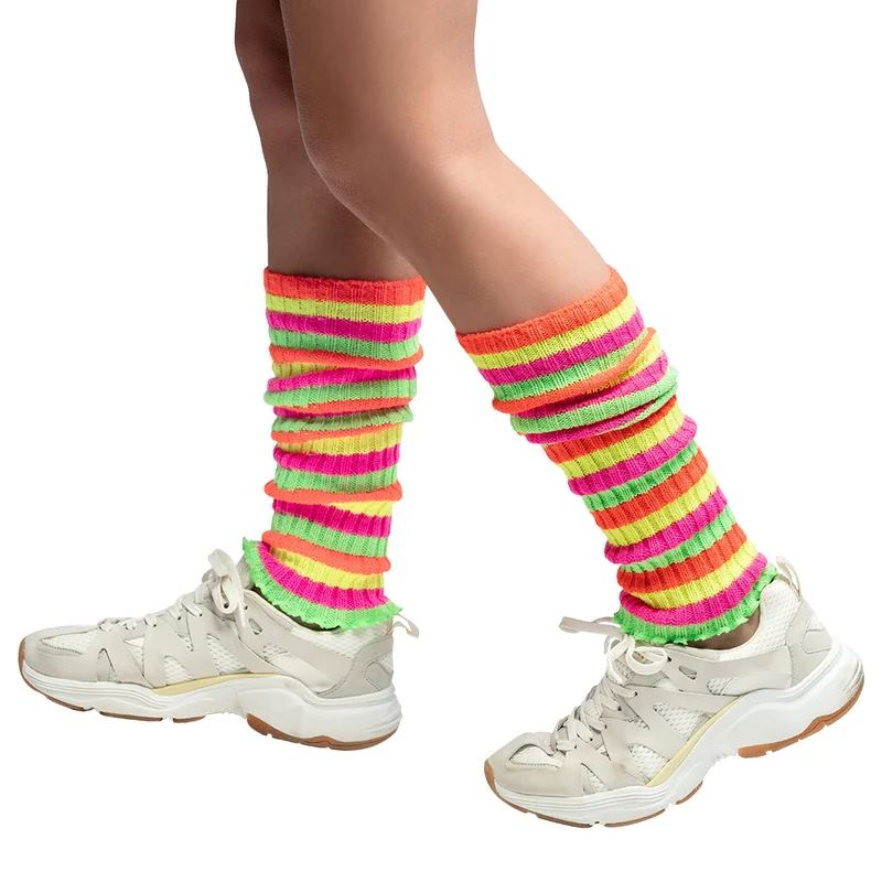 Beenwarmers Neon gestreept