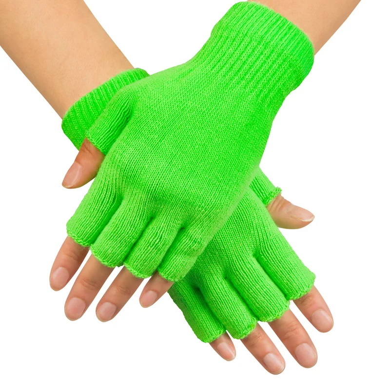Vingerloze handschoenen neon groen