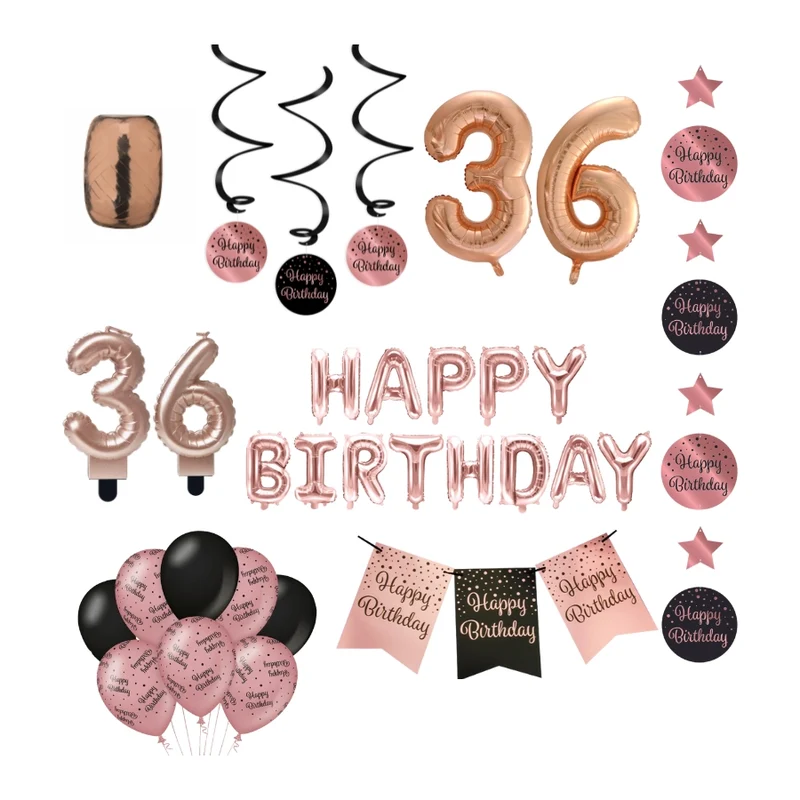 36 jaar Verjaardag Versiering Pakket Rose Gold