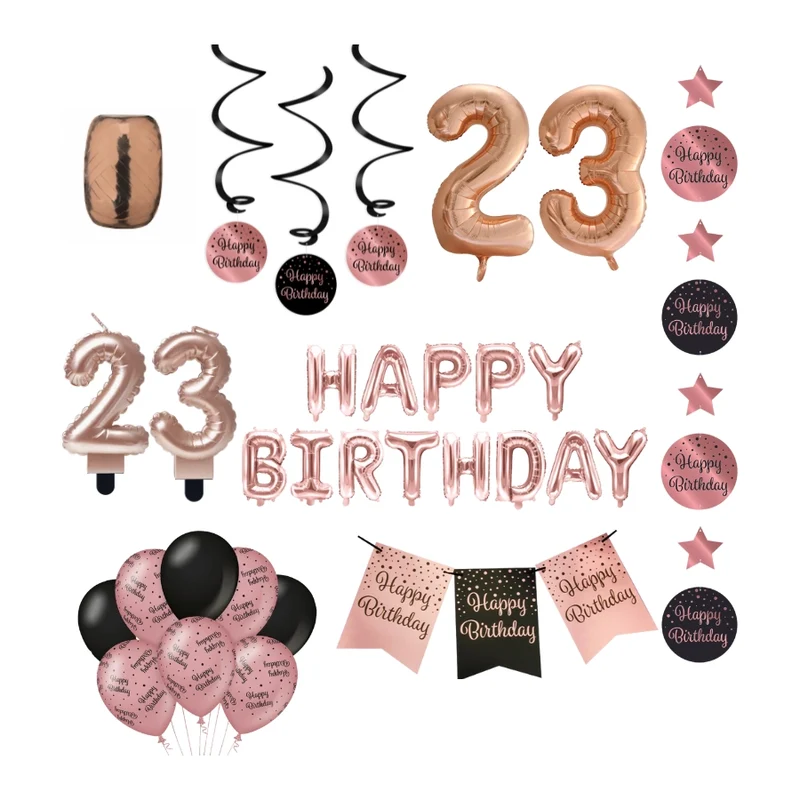 23 jaar Verjaardag Versiering Pakket Rose Gold