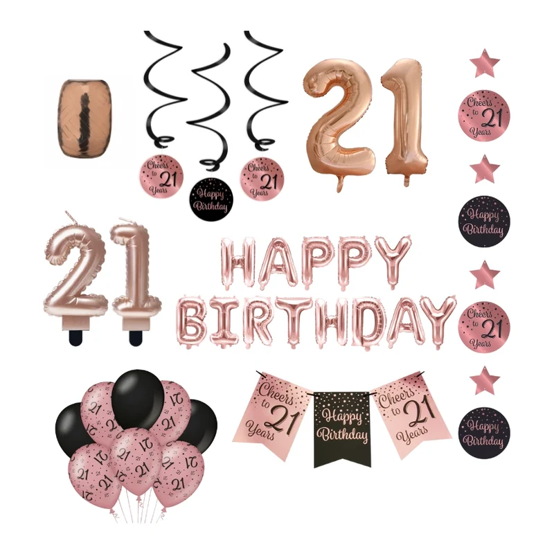 20 jaar Verjaardag Versiering Pakket Rose Gold