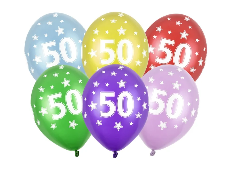 Verjaardag Ballonnen 50 Jaar Metallic Mix (6st)
