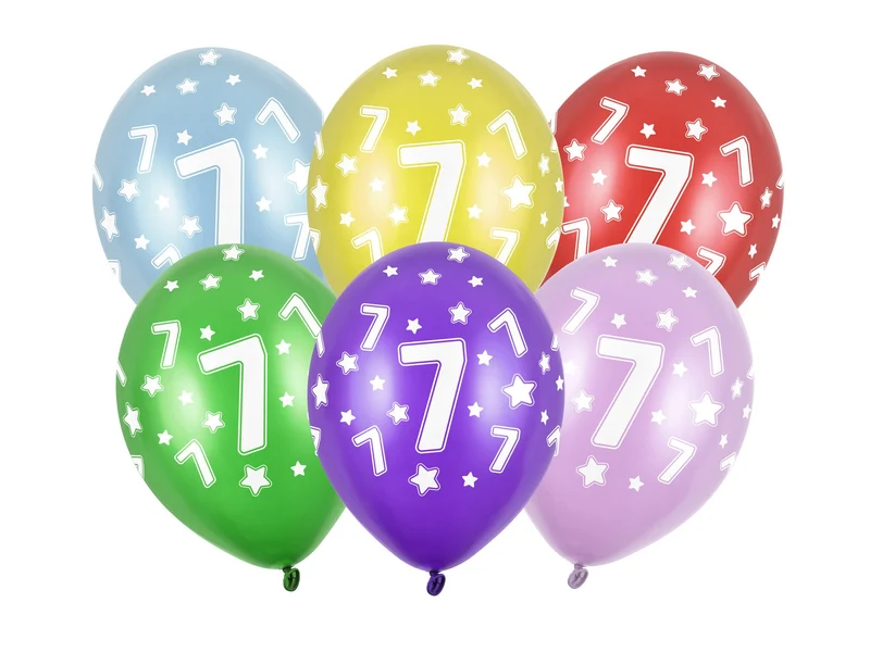 Verjaardag Ballonnen 7 Jaar Metallic Mix (6st)