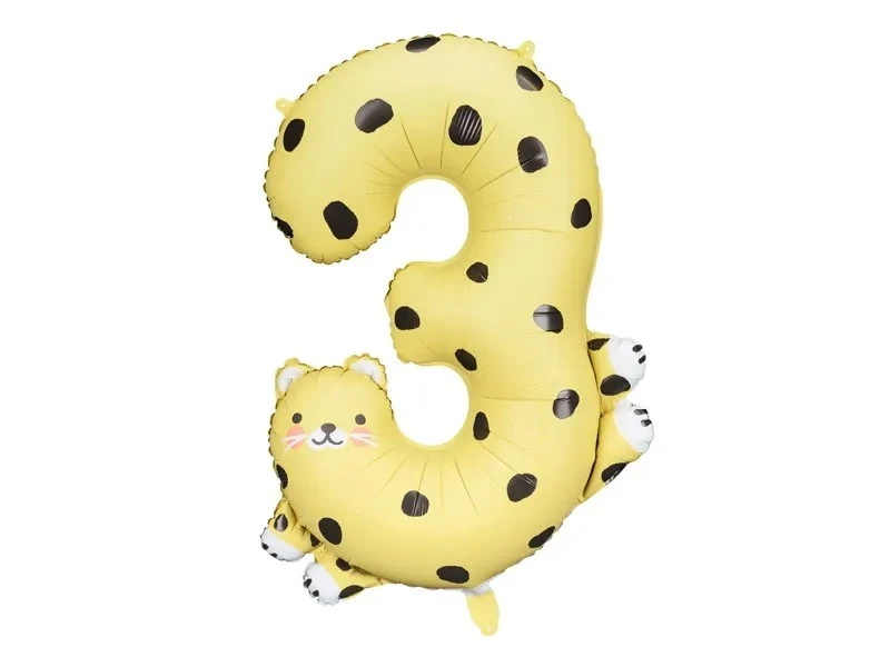 Folieballon Cijfer 3 Cheeta (75cm)
