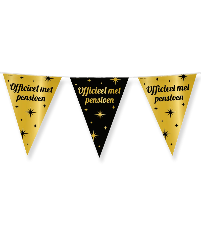 Classy Vlaggenlijn Pensioen Zwart/Goud (10m)