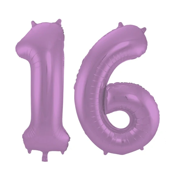Folieballon 16 jaar metallic paars 86cm